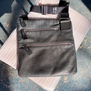 Margot Dark Green Pebbled Genuine Leather Double Zip Crossbody Bag Messenger